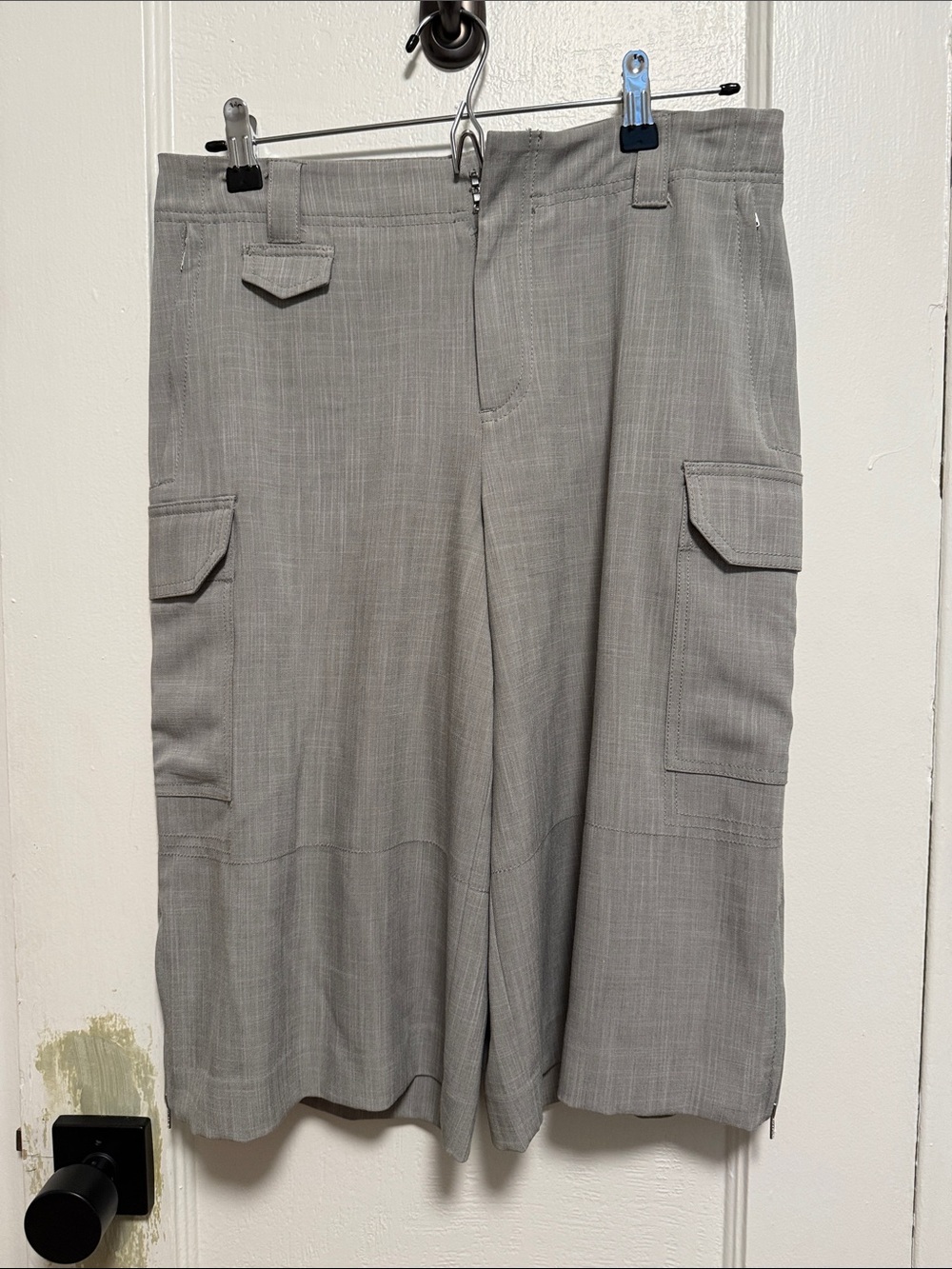 Maeve Gray Cargo Bermuda Shorts